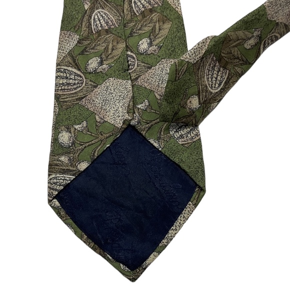 BORSALINO VINTAGE Green Fruit floral Silk LUXURY Tie ITALY - Picture 4 of 4